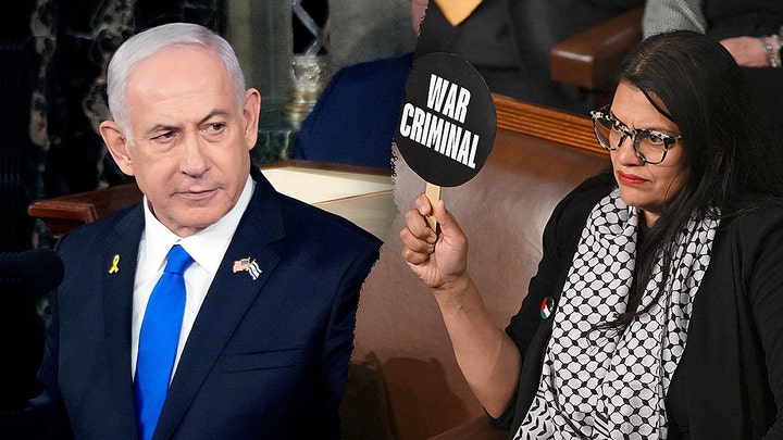 Netanyahu rips ceasefire activists in congressional speech as 'Squad' member Tlaib silently protests