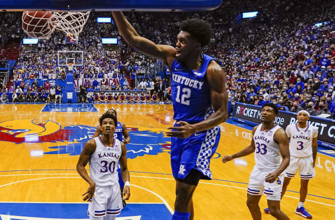 Kentucky's Keion Brooks Jr. slammed in two of his career-high 27 points.