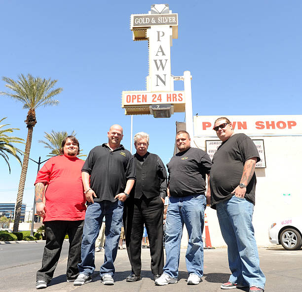 pawn-stars-austin-chumlee-russell-rick-harrison-richard-harrison-and-picture-id98313526